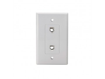 4CX4C Designer duplex flush mount jack, White 