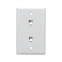 4CX4C Duplex smooth flush mount jack, White 