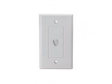 4C Designer Style Flush Mount Jack With Door, White 