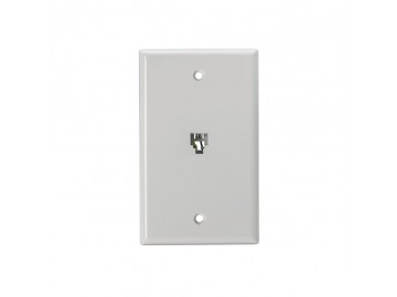 4C Smooth flush mount jack, White  