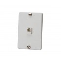 4C Universal jack assembly for wall phone, White