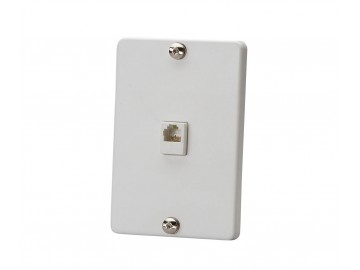 4C Universal jack assembly for wall phone, White