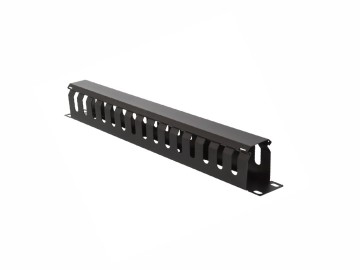 1 RU Horizontal Slotted Cable Manager with Door, 1.75"H X 19"W, Metal, Black 1 RU Horizontal Slotted Cable Manager with Door, 1.75"H X 19"W, Metal, Black